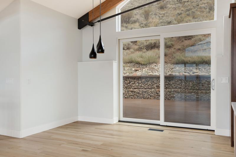 Dining area with slider to the backyard patio