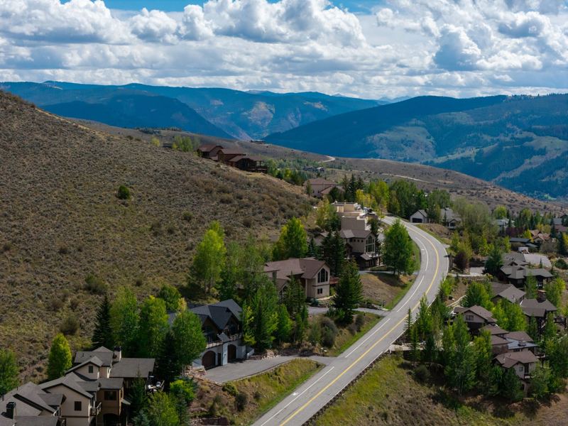 Aerial of Wildridge Road and the Vail Valley