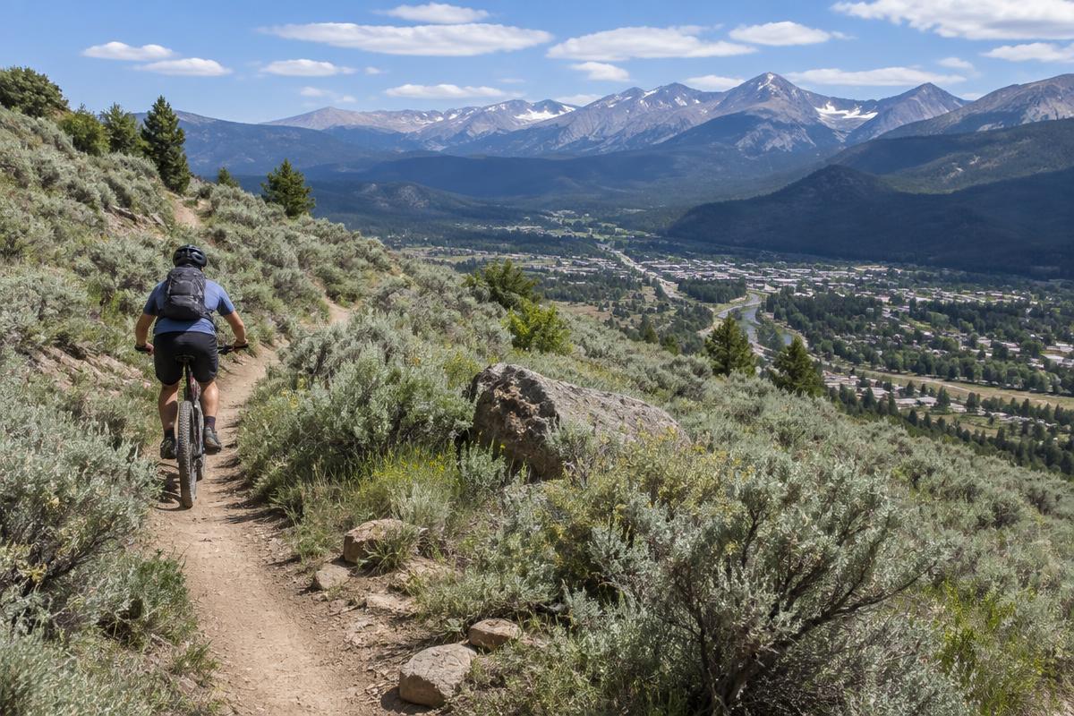 Mountain bike trail through sagebrush open space
